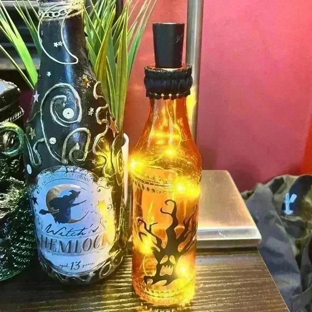NEW Light Up - Halloween Spooky Tree Apothecary Spell Jar - Potion Bottle Art
